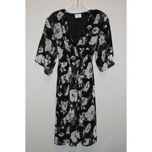 Sienna Sky Dress Medium Womens Wrap Floral Kimono Sleeves